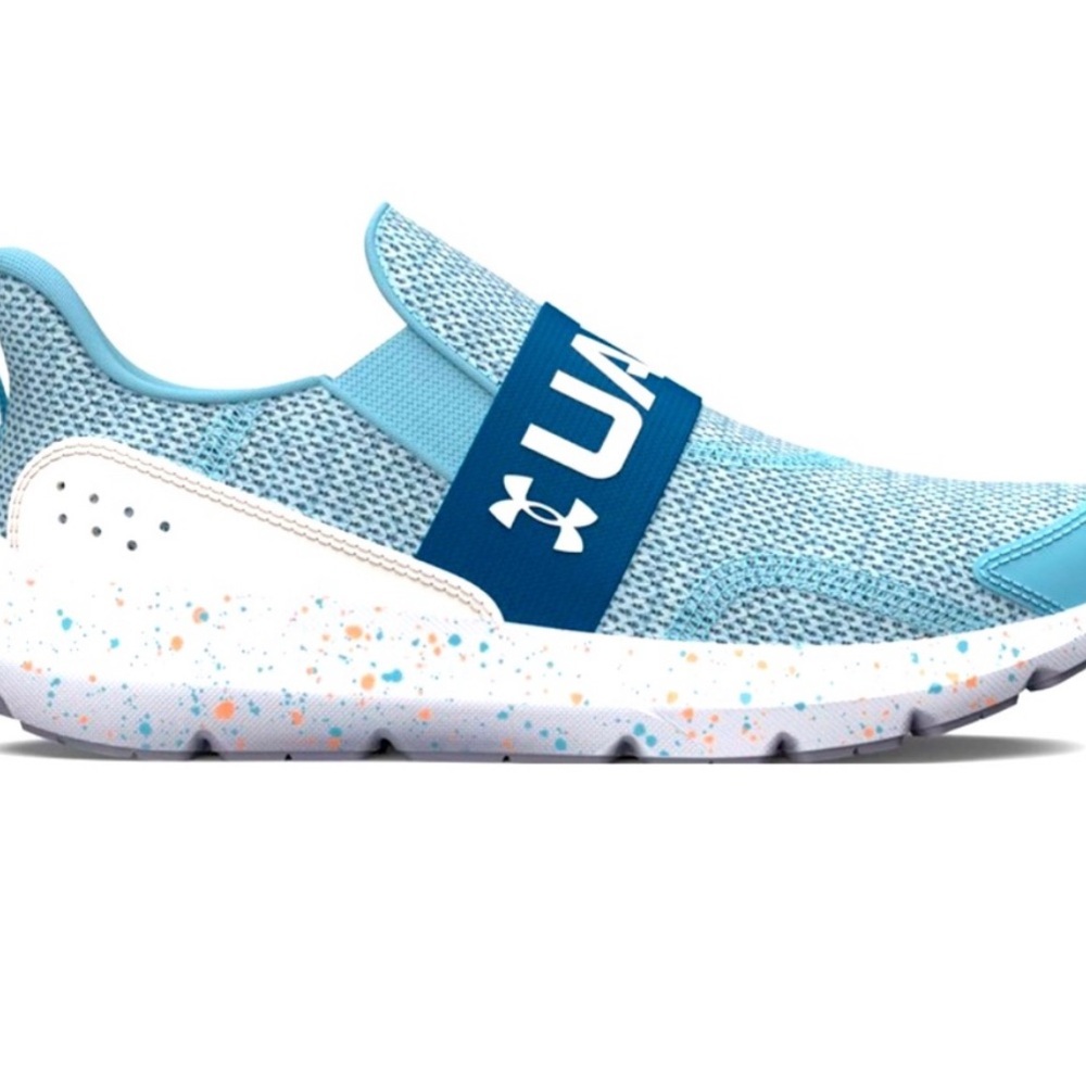 Under Armour NWOT Blue GPS Surge 3 Paintsplatter Athletic Shoes
